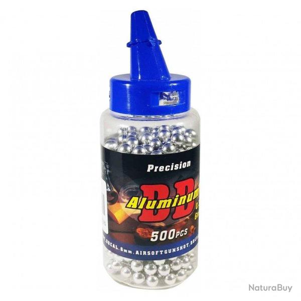 Bouteille 500 Billes Softair M�tal 6mm Aluminuim 0.33g (Win Gun)