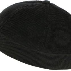 Bonnet Docker Velours Noir en Coton Chapelier Hodack Taille unique Noir