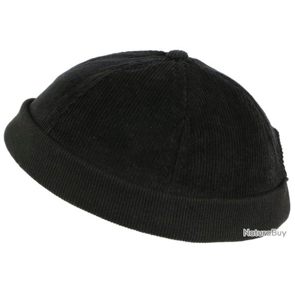 Bonnet Docker Velours Noir en Coton Chapelier Hodack Taille unique Noir