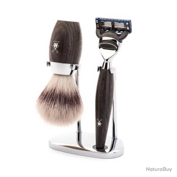 Set de rasage 3 pi�ces Fusion Muhle Kosmo ch�ne synth�tique argent�