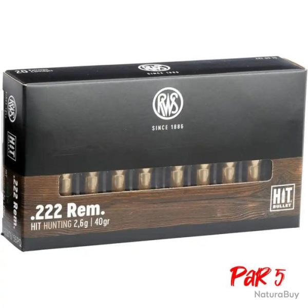 Balles RWS Hit - Cal. 222 Rem - 222 Rem / 40 / par 5