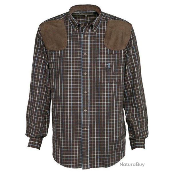 Chemise � manches longues Sologne Marron et bleu Percussion-4XL