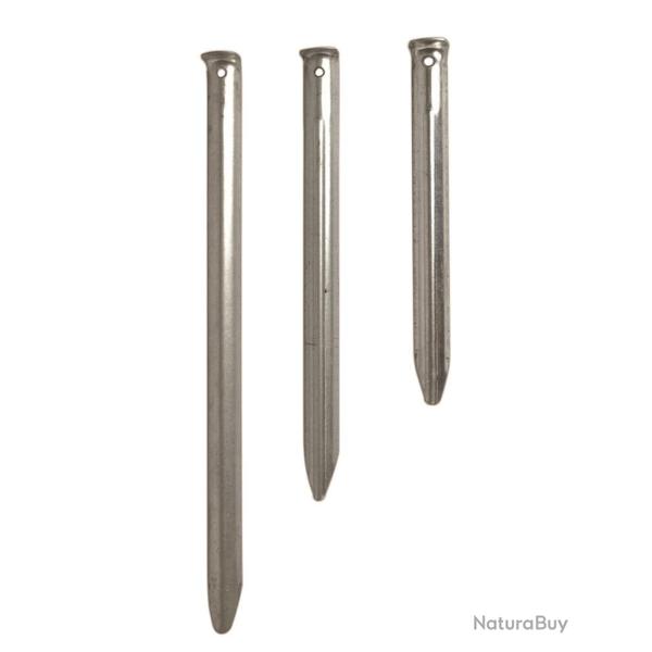 Lot de 10 piquets de tente en acier 18 cm - Sardines