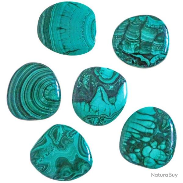 Galet plat malachite - A l'unit� 41 � 50 grammes