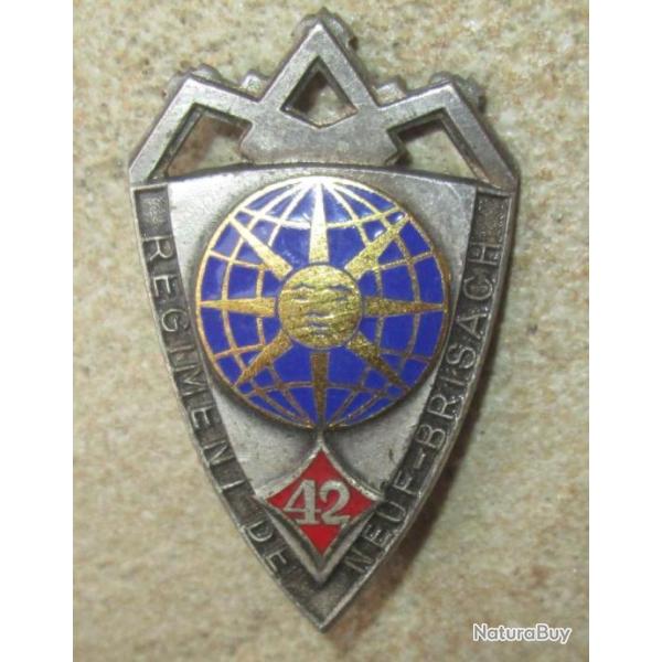 42� Rgt d'Infanterie, NEUF BRISACH, petit �cu, dor�