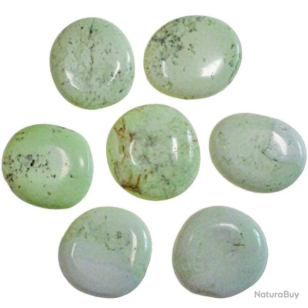 Galet plat chrysoprase citron - A l'unit� 21 � 30 grammes