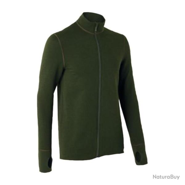 Veste chemise pull gilet laine bouclettes technique 400gr / damart pro 400/ neuf vert