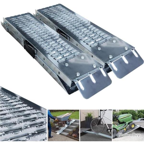 Rampe Pliable Rampe de Chargement 400kg max Rampe Moto Tracteur Rampe Eclairage Remorque X2