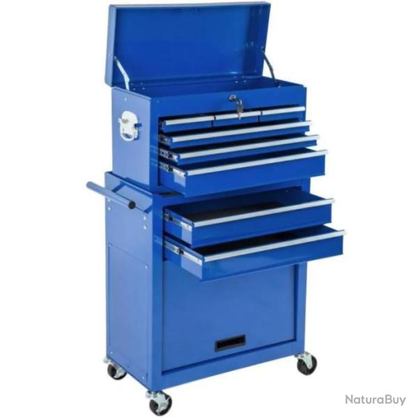 Chariot � Outil Servante d'Atelier Caisse � Outils 69 cm x 33 cm x 110 cm Bleu