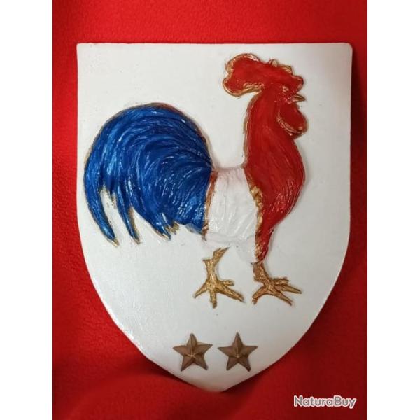 Blason coq Gaulois avec 2 �toiles symbole National de la France