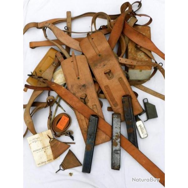 GROS LOT P.M. MAT 49 + ACCESSOIRES + PORTE CHARGEURS + BTB  + BRELAGE + BRETELLES + SANGLES ...