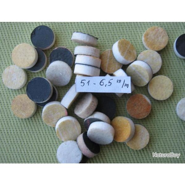 51  bourres  de  compl�ment  cal  12  feutre  blanc  �paisseur  6,5 mm
