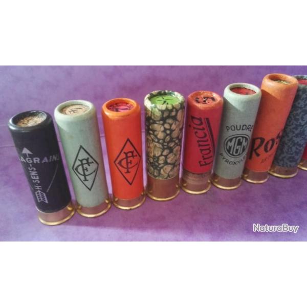 LOT DE 10 CARTOUCHES  ANCIENNES NON RECHARGEES POUR LA COLLECTION N�45
