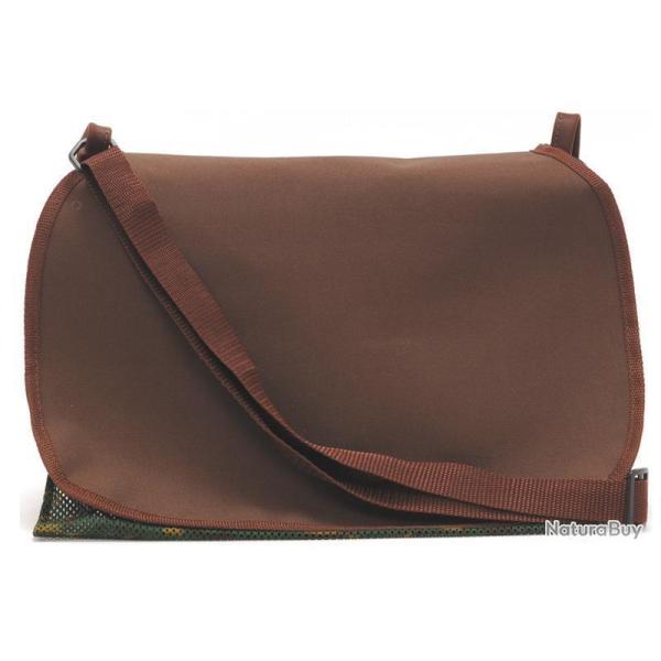 GIBECIERE TOILE ET CUIR AVEC 2 POCHES