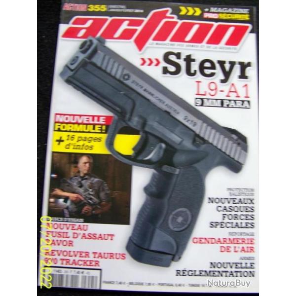 "ACTION" LE MAGAZINE DE REFERENCE DES ARMES & TIR N 355 - JANVIER/FEVRIER -2014 - T.B.E.