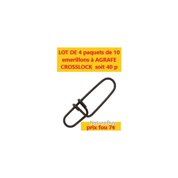 LOT DE 4 paquets de 10 emerillons � AGRAFE CROSSLOCK  N� 3   50 KG   soit 40 pi�ces