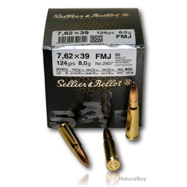 7.62X39 SB 124 GR FMJ BTE 50