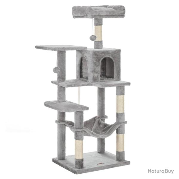 Arbre � chat hamac tour de jeux 143 cm gris clair 12_0001143