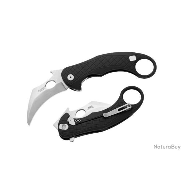 Couteau Karambit LionSteel L.E.One Black Lame Acier CPM-MagnaCut Manche Alu Clip Italy LSTLE1ABS