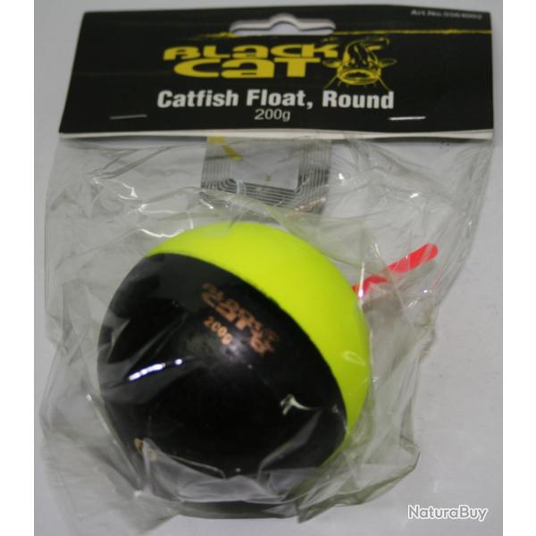 FLOTTEUR BLACK CAT CATFISH FLOAT ROUND FLOTTEUR SILURE BLACK CAT 200 GR
