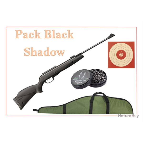 Pack Carabine 14J BLACK SHADOW cal. 4,5 mm + 100 Cibles + 500 Plombs + fourreau