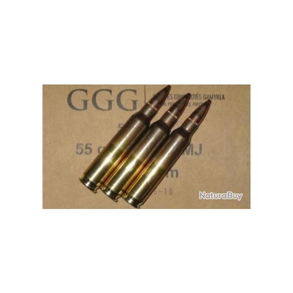 Munitions GGG cal.223 rem 5.56x45 FMJ 55gr par 50