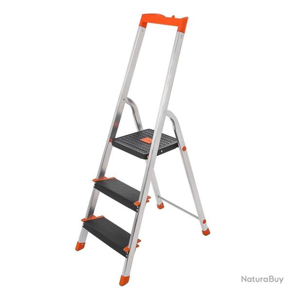 �chelle � 3 marches escabeau pliable en aluminium marches de 12 cm de large avec rainures pieds ant
