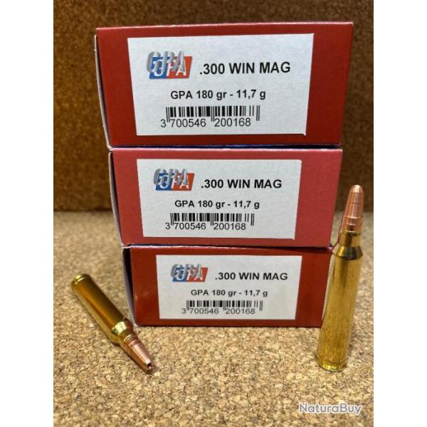 60 Cartouches � percussion centrale Sologne .300 Win Mag � balle GPA- 3 Boites