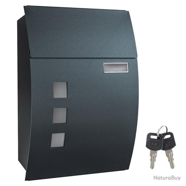 Bote aux lettres murale avec fentres de visualisation emplacement pour nom 2 cls facile  instal