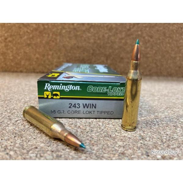Cartouches Remington Core-Lokt Tipped - C/243Win - 95 grains- New !!!