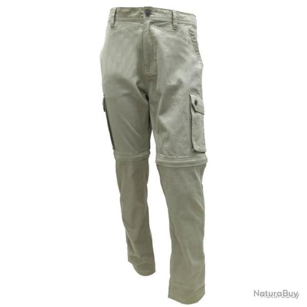 Pantalon treillis homme transformable 3 en 1 pantacourt et bermuda beige Taille