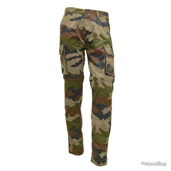 Pantalon treillis homme transformable 3 en 1 pantacourt et bermuda camouflage CE Taille