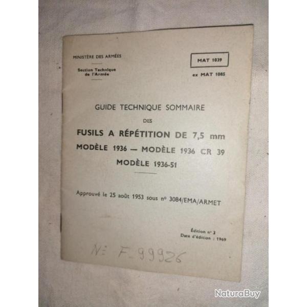 guide technique pour fusil de 7,5