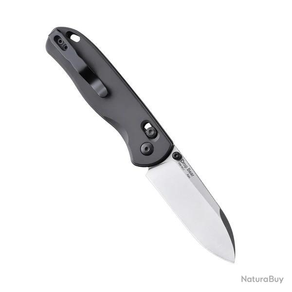 Couteau Kizer Drop Bear Gunmetal Manche Aluminium Lame Acier 154CM IKBS Clutch Lock Clip KIV3619C1
