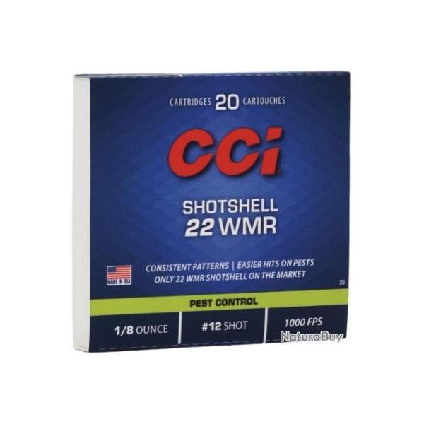 Munitions GRENAILLE CCI 22WMR Pest Control Shotsell n*12 par 20