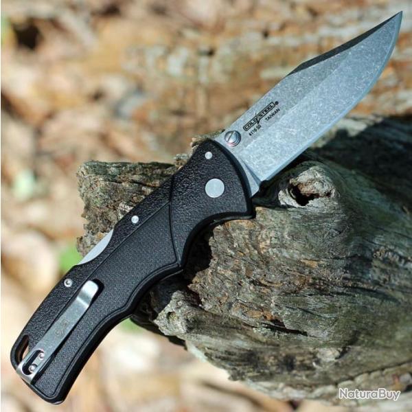 Couteau Cold Steel Verdict Black Lame Acier 4116 Clip Point Manche GFN Lockback Clip CSFLC3CPSS