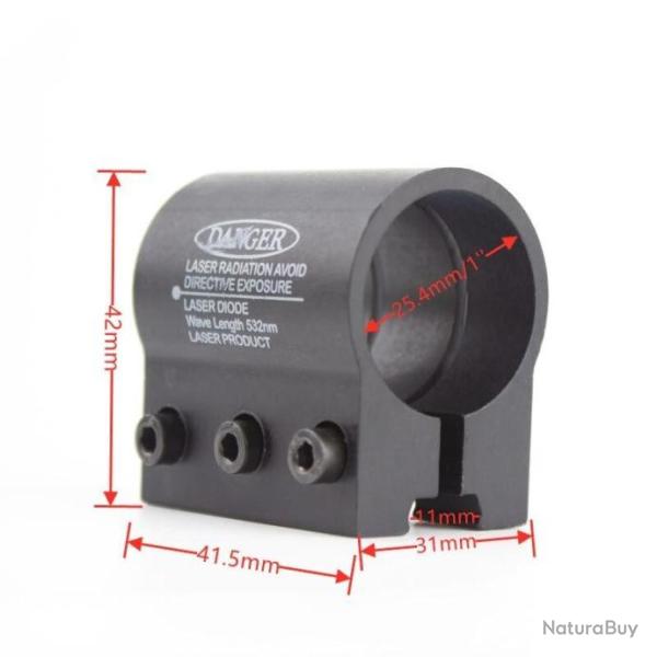 Anneau diam�tre 25,4mm sur base 20mm pour lampe ou laser