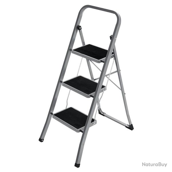 �chelle domestique � 3 marche pliable largeur de marche 20 cm antid�rapant avec barre d'appui charg