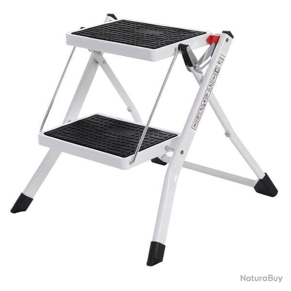 chelle marchepied pliante 2 marches antidrapant en acier fini en poudre 150 kg capacit vrifi e