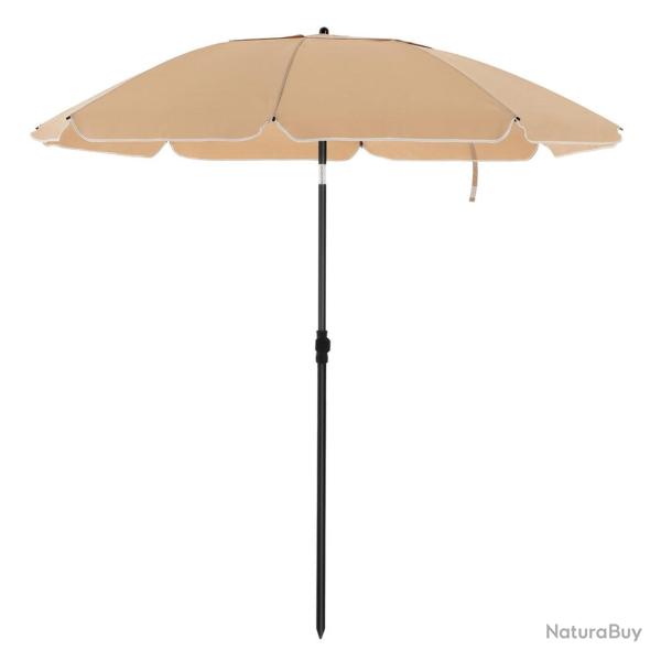 Parasol de jardin diam�tre 2 m ombrelle protection UPF 50+ inclinable portable r�sistant au vent ba