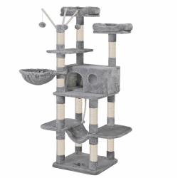 Arbre &agrave; chat XXL tour de jeux 164 cm gris clair 12_0001151