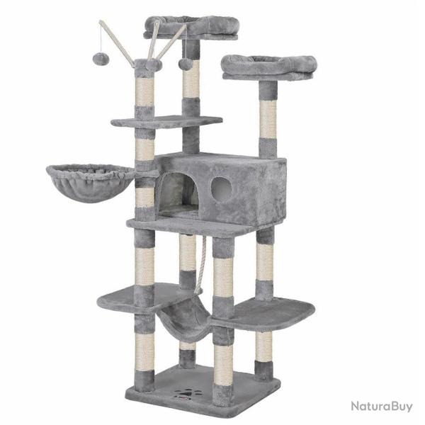 Arbre � chat XXL tour de jeux 164 cm gris clair 12_0001151