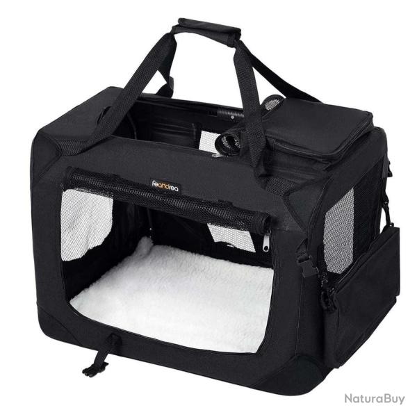 Sac de transport pour chien animal domestique taille M 50 x 35 x 35 cm noir 12_0003680