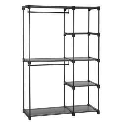 Armoire autoportante penderie pliable avec barre de suspension porte-v&ecirc;tements organiseur de stocka