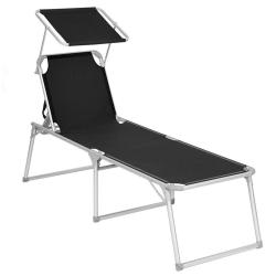 Chaise longue bain de soleil transat de relaxation grand mod&egrave;le 65 x 200 x 48 cm charge 150 kg avec