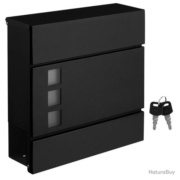 Bo�te aux lettres moderne avec porte-journaux couvercle verrouillable facile � installer noir 12_00