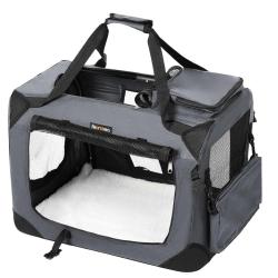 Sac de transport pour chien caisse pliable pour chat 70 x 52 x 52 cm gris 12_0001243