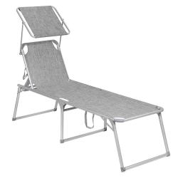 Chaise longue bain de soleil transat de relaxation grand mod&egrave;le 200 cm charge 150 kg avec dossier e