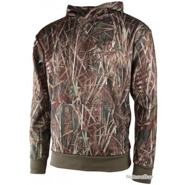 Sweat polaire � capuche camo roseaux TREELAND