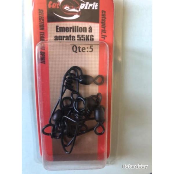 5 agrafe �merillon 55 kg noir cat spirit peche silure